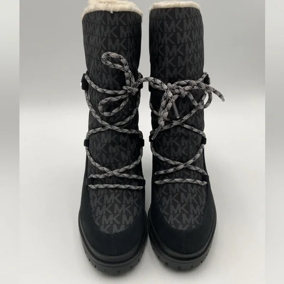 MICHAEL KORS Culver Logo Print Nylon and Nubuck Boot Retail $225 Sold Out - Picture 5 of 8
